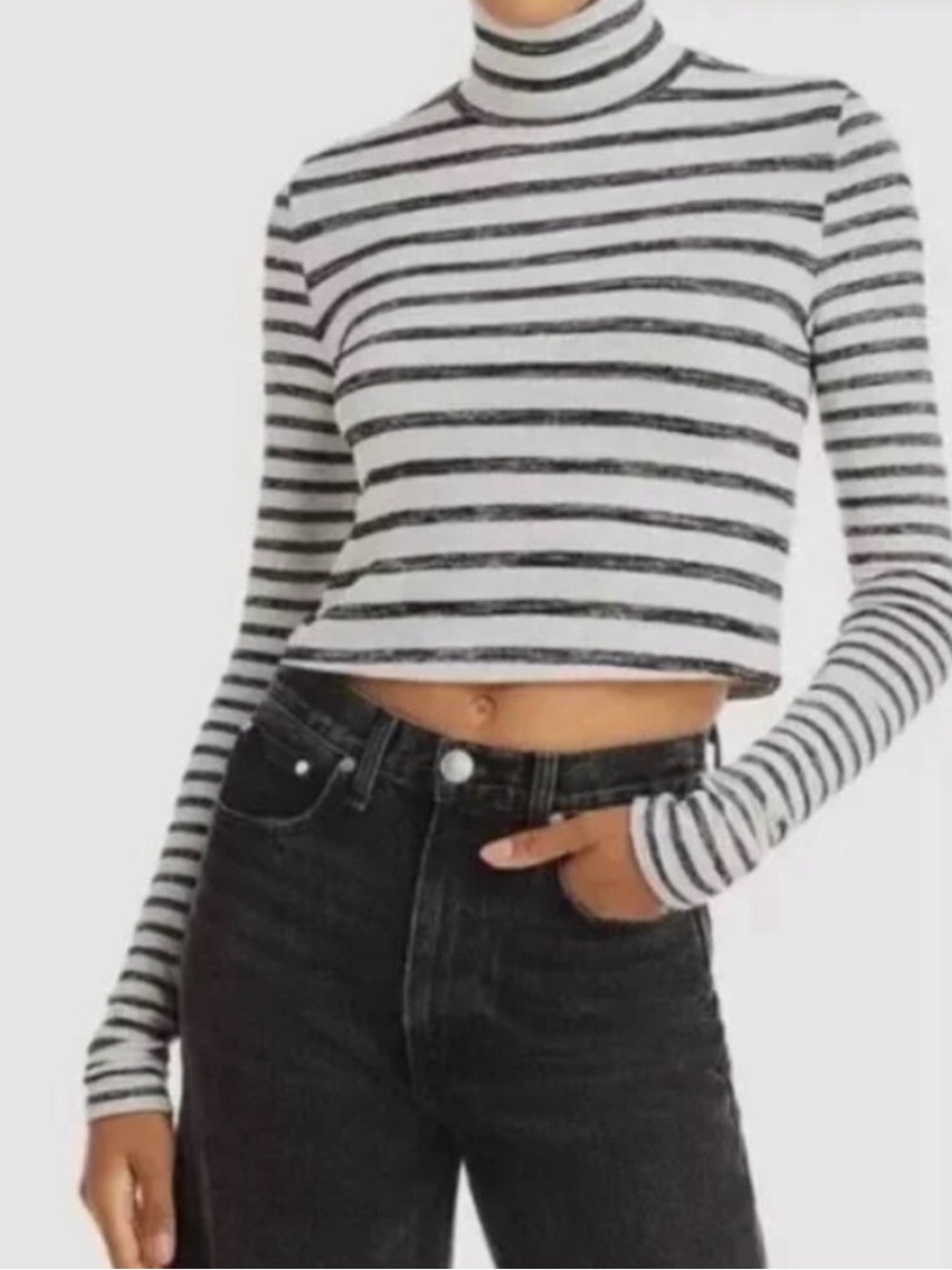 rag & bone . Striped Cropped Turtleneck . Sz.L 🖤